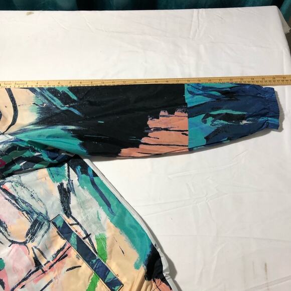 Members Only X Basquiat hooded jacket windbreaker mens L artwork graffiti street - Picture 8 of 11